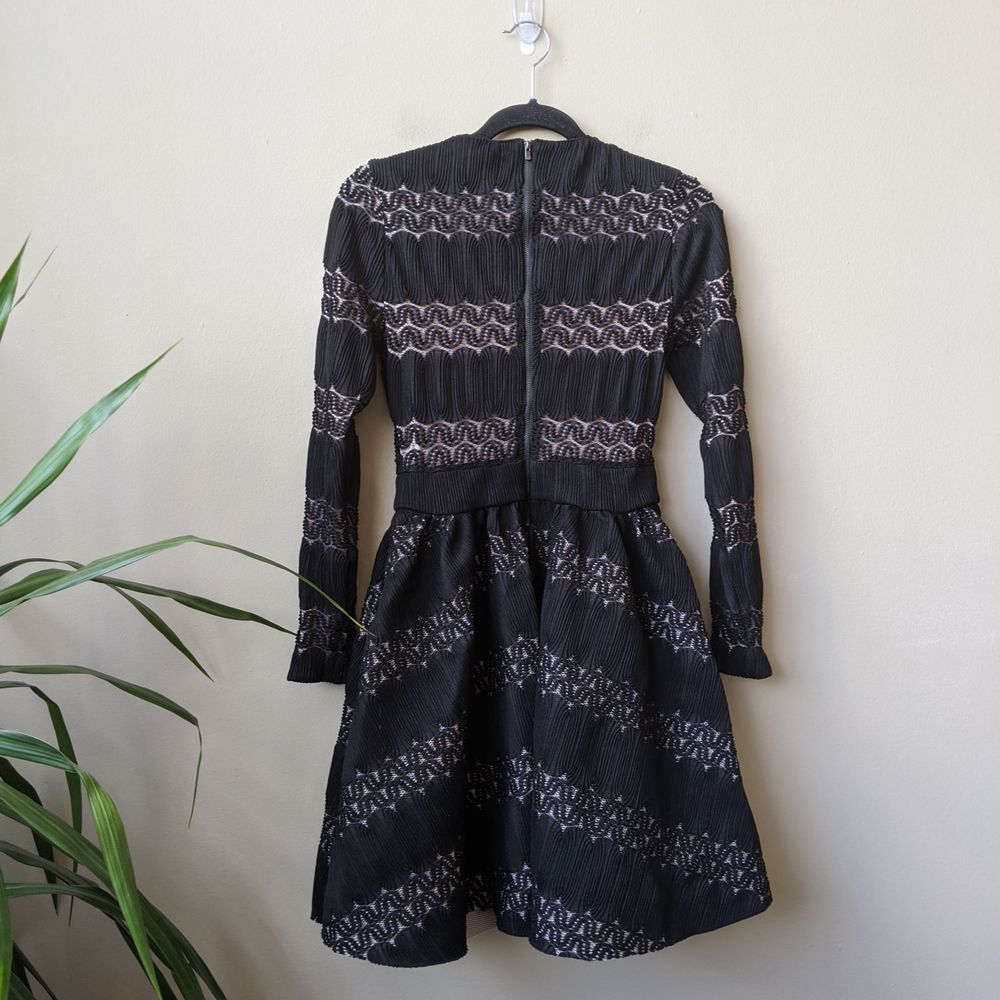 Maje Relane Black Basket Knitted Long Sleeve Dress - Picture 12 of 15